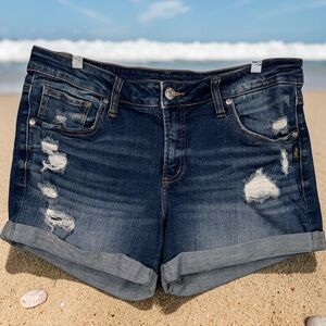 Silver Jeans Distressed Cuffed Denim Shorts